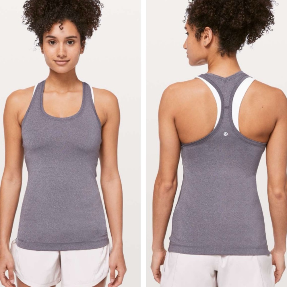 Lululemon • Cool Racerback II Tank Top in Heathered Graphite Purple